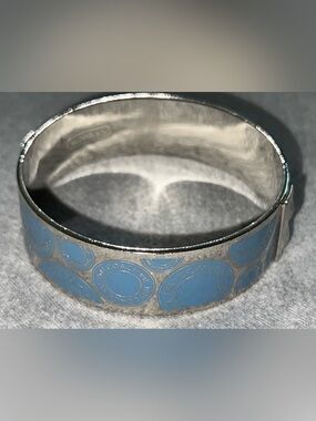Coach Light Blue Logo Bangle Bracelet